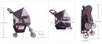 FOURPAW Full-Window pet Stroller 4 Wheels for Cats & Dogs, with Storage Basket,Cup Holder, Travel Puppy/Cats Stroller.