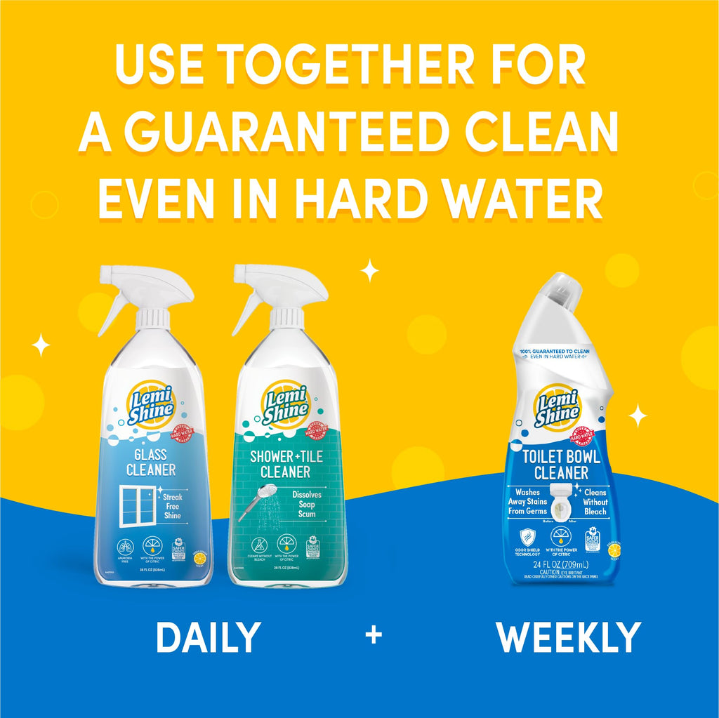Lemi Shine Toilet Bowl Cleaner - Bleach-Free Toilet Cleaner - Removes Tough Stains and Odor - 24 fl oz (3 Pack)