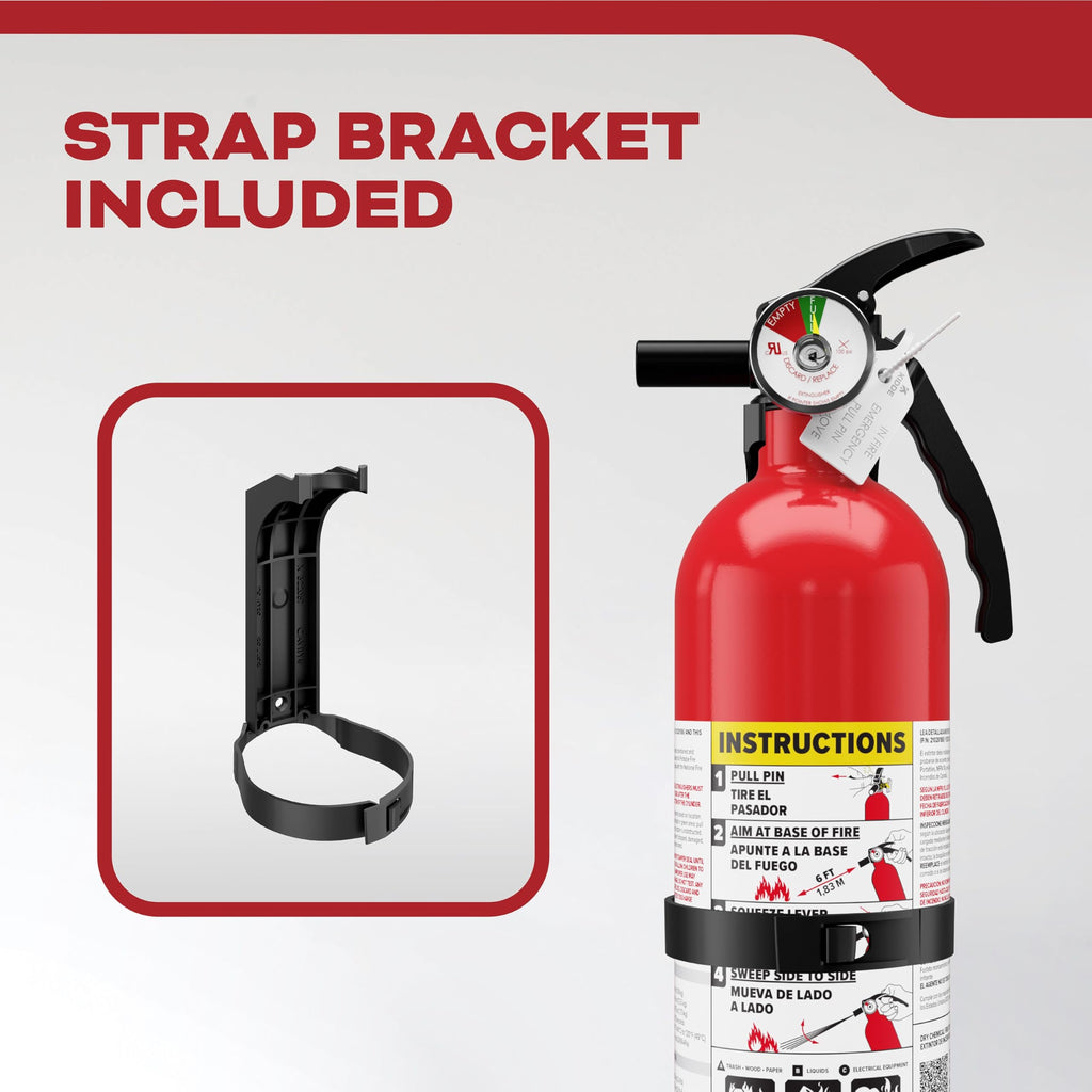 Kidde FA110G Multi Purpose Fire Extinguisher, Wall Mount, for Home/Office/Dorm/Residential, 1A10BC