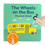 Calis Books The Wheels on The Bus Book | New Rechargeable Musical Book, No More Batteries | Books for 1 Year Old | Wheels on The Bus Toy | Musical Book for Toddlers 1-3 | Musical Toy for Toddlers