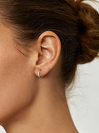 Silvora Sterling Silver Hoop Earrings for Women, 8mm Small Silver Hoops Huggie Earrings Lightweight Cartilage Earring for Sensitive Ears