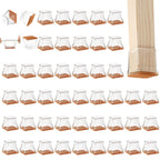 CHUNZEXI 48 Pack Square Chair Leg Floor Protectors for Hardwood Floors, Silicone Felt Covers Pads Caps, Protect Wood Furniture Feet Floors Noise Reduce and Scratch (Square Large)
