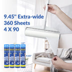 DELOMO Large Lint Roller Refills (6 Pack, 540 Sheets) – Compatible Only with DELOMO 9.45 in Giant Lint Roller – Extra Sticky Floor Lint Roller Refill for Carpets, Beds, Couches, Cars & Pet Hair