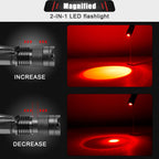 Honoson Red Light Flashlight LED Single Mode Torch 1 Mode Scalable Red Lens Filter Flashlight for Night Astronomy Aviations Observation Beach Safe(16 Pieces)
