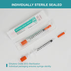 U-100 syringes with needle - 1ml 31G ( 31 gauge ) 5/16 inch syringe with needles scale in 100 units , 1 ml / 1cc Pack of 100 ( 100Pack )