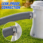 Btanadi Replacement Pool Hoses for Above Ground Pools 1 1/4, 59"" Long Filter Pump Hose, 4 Pack Pool Pump Hose with 8 Metal Clamps (Grey), Gray