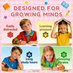 NATISLAND Focus Gummies for Kids, Brain Supplements with Phosphatidylserine, Omega-3 & Saffron, for Kids Memory, Focus & Attention Support, Sugar Free, Vegan, Strawberry Flavor, 60 Chewable
