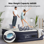 VOSSER Air Mattress Full with Built in Pump,18''Inflatable Mattress of Upgraded Vertical Beams,Self Inflatable/Deflation Blow Up Mattress in 3 Mins,Flocked Top Airbed with Carry Bag for Home, Camping