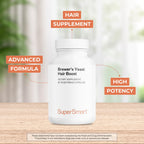 SuperSmart - Brewer's Yeast Hair Boost (Advanced Formula) - with Saccharomyces Cerevisiae, Zinc, Biotin - Hair Supplement | Non-GMO - 60 Vegetarian Capsules