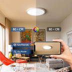 YELIOLED 6 Pack 12 Inch Slim Dimmable LED Flush Mount Ceiling Light Fixtures, 24W 2640LM 3000K/4000K/5000K, House Upgrade Led Lights for Bedroom Hallway Laundry Room Rental Units, 240W Equiv., White