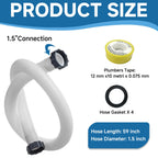 1.5 Inch Pool Hoses for Above Ground Pools, 1.5'' x 59" Sand Filter Hose Accessories, Pool Pump Hose Replacement Compatible with Intex Coleman Bestway Filters & Saltwater Systems, 2 Pack