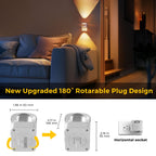 L LOHAS LED Night Lights Plug into Wall, Night Light Projector, Dusk to Dawn Sensor, Rotating White Nightlight for Kids, Soft White Ambient Lighting for Bathroom, Gaming Room, Gifts,2 Pack