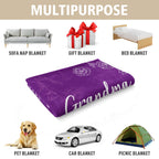 GiltGlimmer Grandma Gifts, Grandma Floral Blanket 50" x 60", Purple
