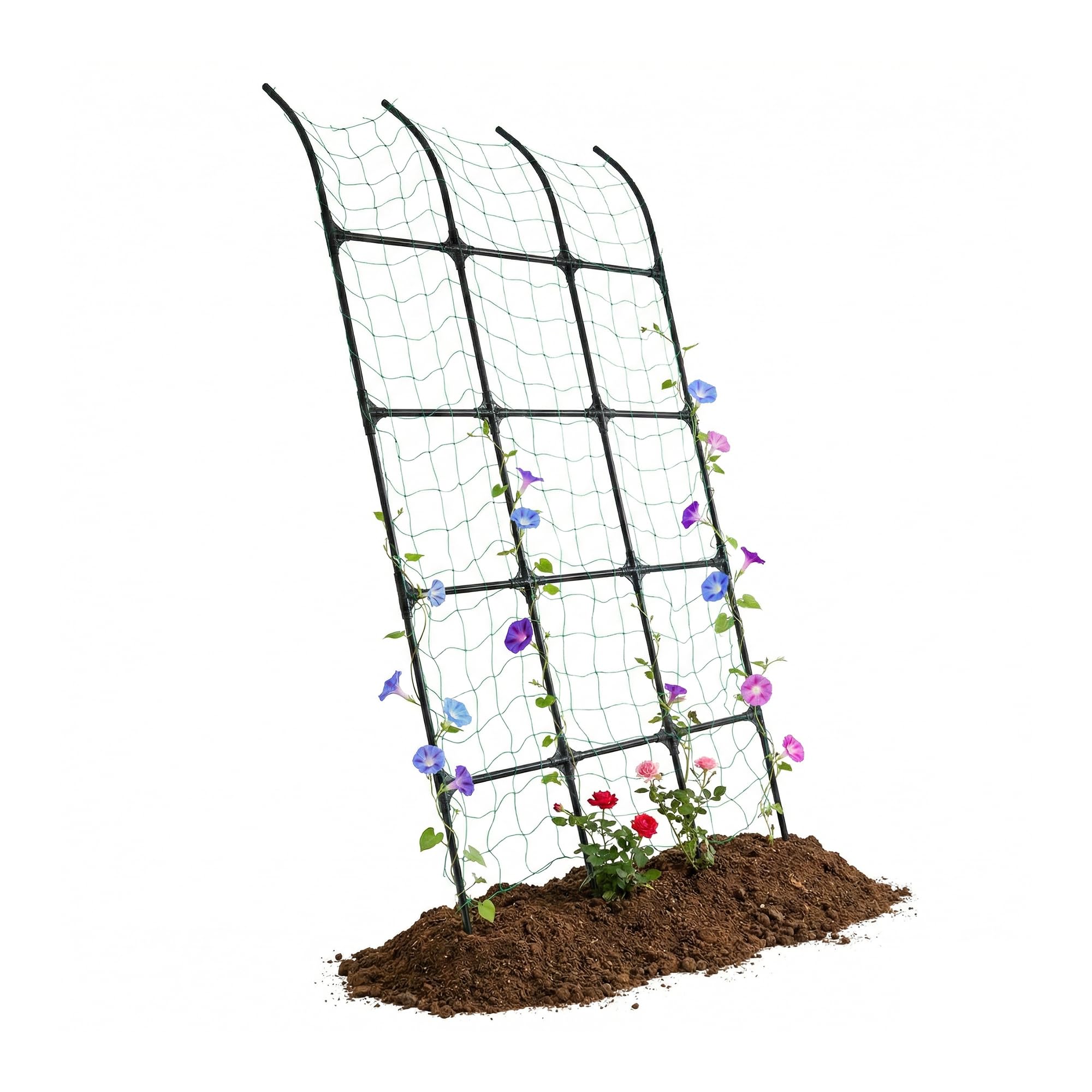 popsea 7.2 ft No-Drill Leaning Garden Trellis for Climbing Plants