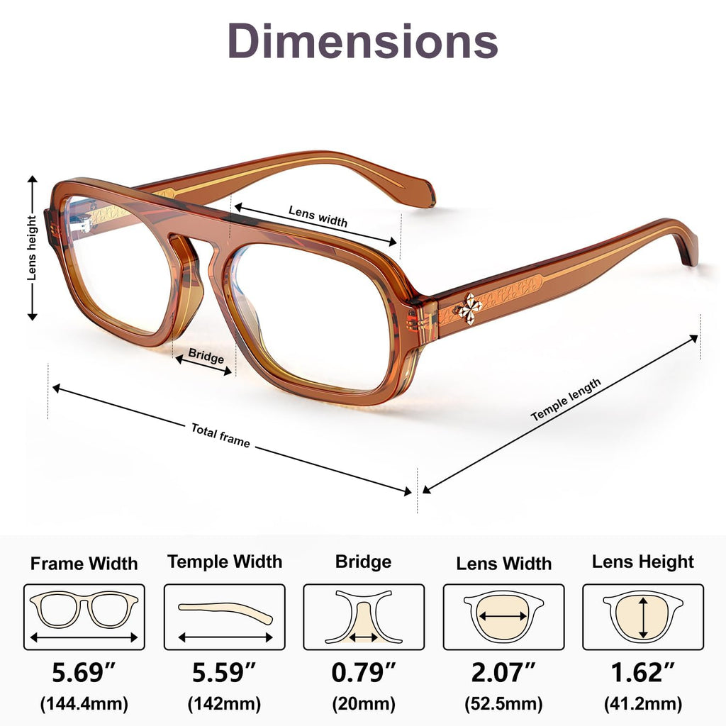 VISOONE Aviator Computer TR90 Blue Light Blocking Glasses For Women Men JANE