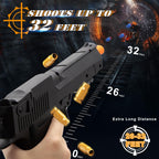 DaoDaoZhu Soft Bullet Toy Gun Pistol Shell Ejecting, Fake Prop Gun Black