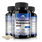 Potassium Magnesium Supplement 1000mg,Magnesium Potassium Zinc for Leg Cramps,High Absorption Magnesium Complex,Vegan (60 Capsules)