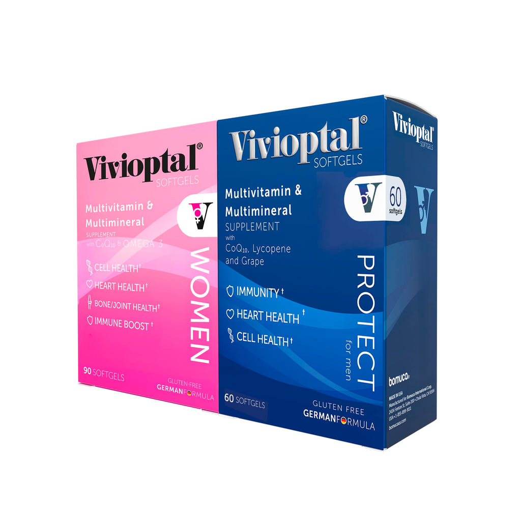Vivioptal for Men, 60 Softgels + Vivioptal Women, 90 Softgels, Multivitamin & Multimineral, Gluten Free, German Formula