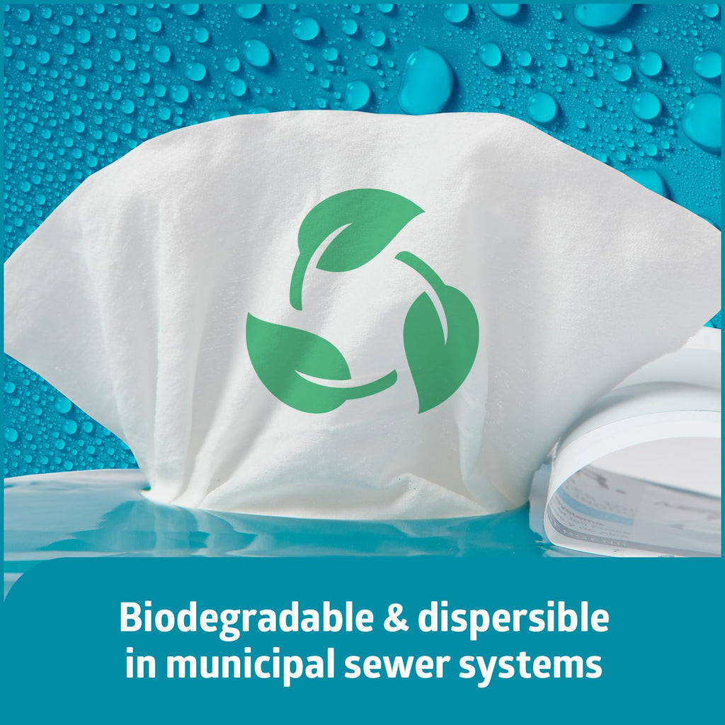 Medline ReadyFlush Flushable Wipes, 540 Wipes (60 Wipes, 9 Tubs), Scented, Biodegradable Flushable Incontinence Wet Wipes for Adults with Aloe, Hypoallergenic and pH-Balanced Personal Cleansing Cloths