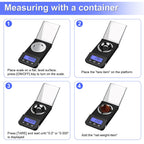 Milligram Scale 50g/0.001g High Precision Mg Scale, Portable Jewelry Scale .001 Gram Accuracy, Powder Scale, Digital Miligram Scale for Powder Medicine with Tray/Tweezers/Calibration Weight