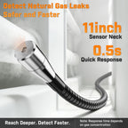 Natural Gas Leak Detector - Propane Leak Detector with 11-Inch Gooseneck for Natural Gas Detectors, Gas Detector Sniffer with Audible & Visual Alarm for Home Combustible Gas Propane Methane