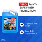 ABRO Windshield Washer Fluid 1 Gallon, Streak-Free Bug Remover, 1 Pack