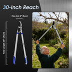 LINKOceans Loppers for Tree Trimming with Compound Action, 30 Inch Tree Trimmer, Thick Branch Cutter with ⌀ 2 Inch Cutting Capacity, Chops Thick Branches with Ease