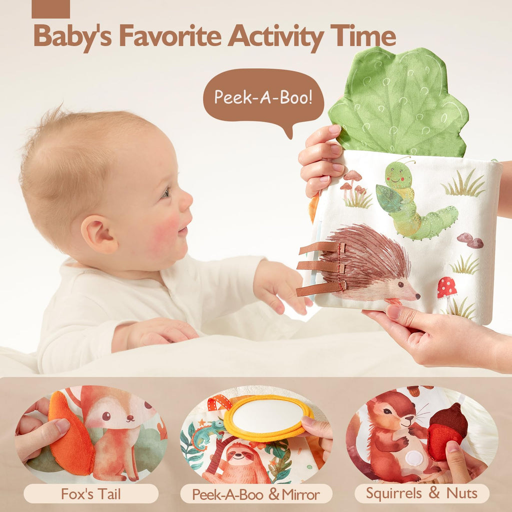 hahaland Baby Books 0-6 Months, Tummy Time Sensory Toys 6 to 12 Month Touch Feel Crinkle Book for Boys Girl 0 3 6 9 12 Month Travel Toys Christmas Birthday Gifts Stocking Stuffers