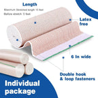AZEN Premium 40 Pack Elastic Bandage Wrap 6 Inch, Compression Wrap Bandage for Legs, Ankle, Knee, Tummy, Body, Latex-Free, Lymphedema Wraps for Legs