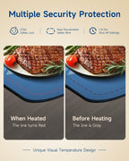 Warming Mat for Food, Food Warming Mat with 7 Temp Master Aadjustable Warming Tray, Thermochromic Line, Roll Up Buffet Hot Plates Heat Pad Full Sized Electrical