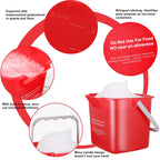 Roshtia 6 Pcs 3 Quart Cleaning Bucket Small Sanitizing Square Bucket Detergent Pail for Home Commercial Restaurant Kitchen Office School (Red)