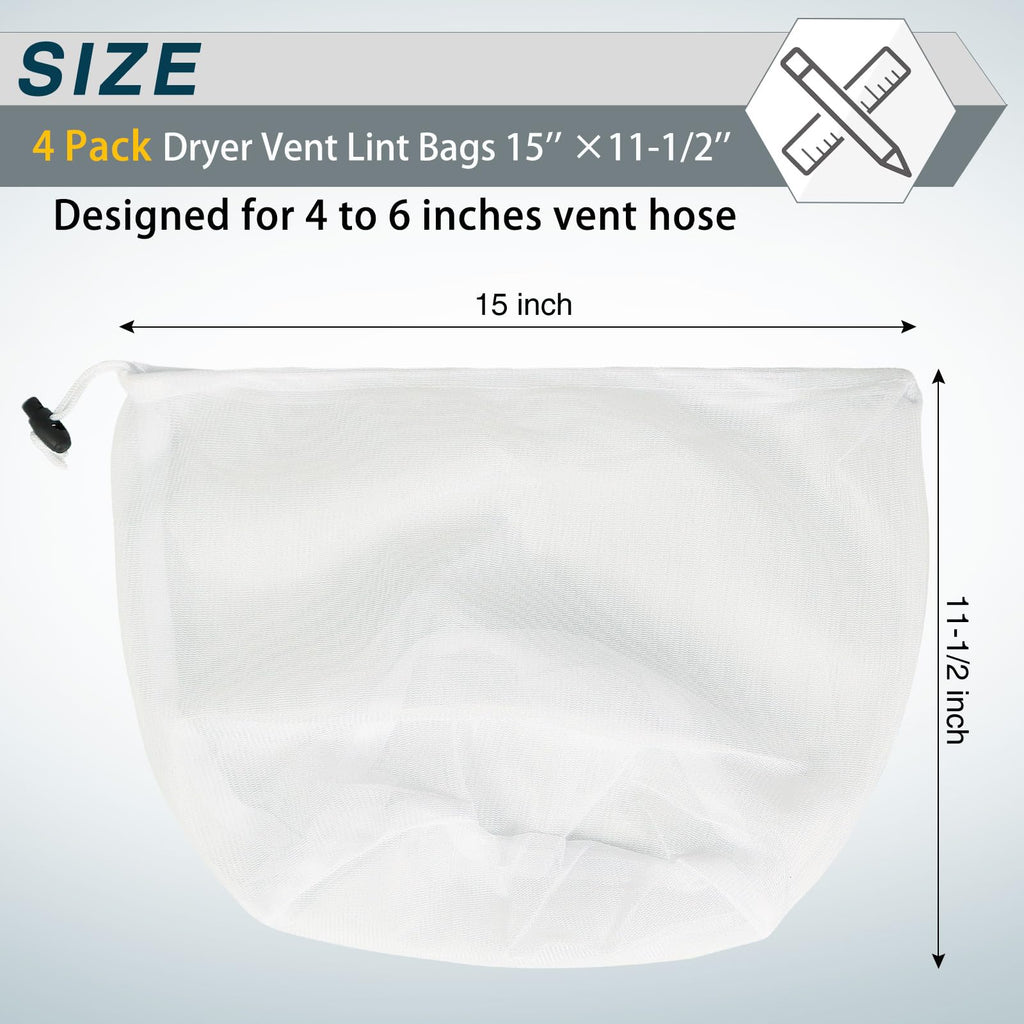 Dryer Vent Lint Catcher, Dryer Lint Trap Catcher and Filter Bags, Set of 4
