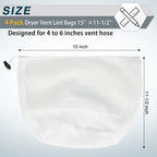 Dryer Vent Lint Catcher, Dryer Lint Trap Catcher and Filter Bags, Set of 4