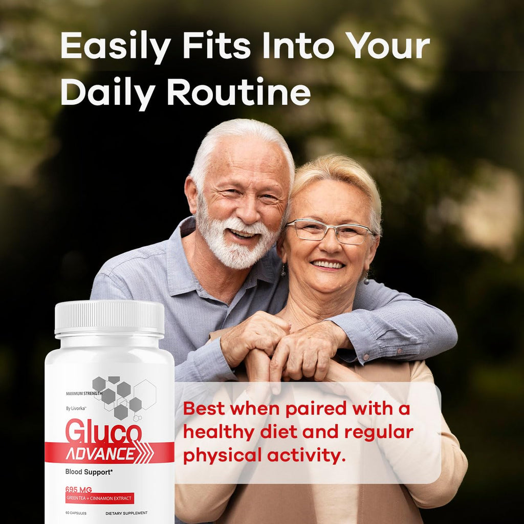 (2 Pack) Gluco Advance Capsules - Official GlucoAdvanced Premium Advanced Formula Pills - Maximum Strength, All Natural Health Formula Pills for Overall Health & Wellness, 120 Capsules for 2 Months