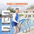 VEVOR Pool Handrail, 2 PCS 30x30 in Railing, Stainless Steel with Base Plate for Indoor/Outdoor, Safety Railing for Decks, Rust-Proof Grab Bar w/Grip Cover & Accessories for Spas
