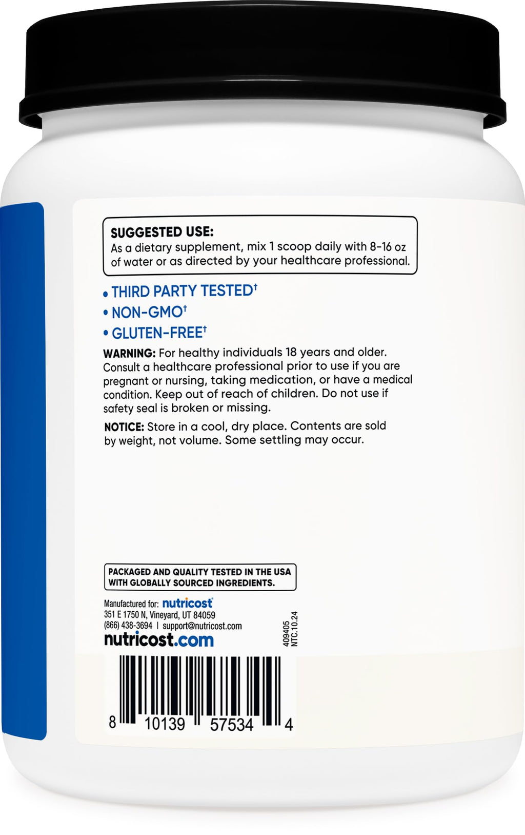 Nutricost BCAA Powder 2:1:1-150 Servings (Unflavored)