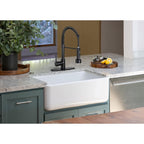 DJS Kitchen Faucets with Pull Down Sprayer LED Light Single Handle 1 or 3 Holes Spring Kitchen Sink Faucet with Deck Plate for Farmhouse RV Vessel Basin
