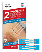 Clozex Emergency Laceration Closures - Repair Wounds Without Stitches, FSA HSA Eligible Skin Closure Device for 2 Individual Wounds Or Combine for Total Length of 2 Inches