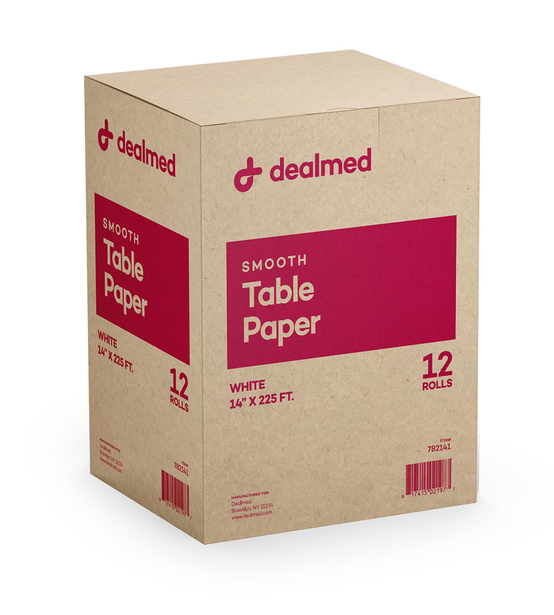 Dealmed Exam Table Paper (12 Rolls) 14” x 225' Smooth, White Medical Exam Cover for Doctor’s Offices, Medical Facilities, Patternmaking, Tracing and More