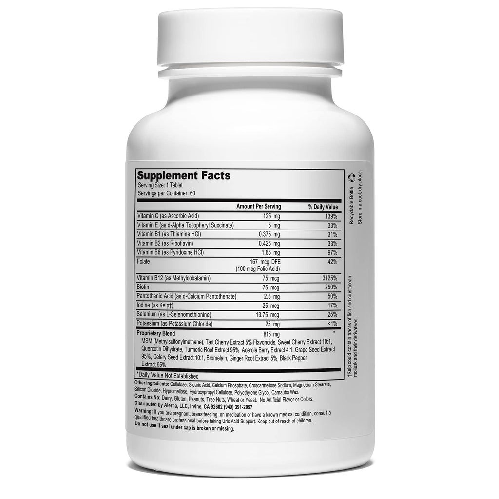 Uric Acid Support Dietary Supplement – Tart Cherry, Celery Extract, Turmeric & Quercetin – Joint Comfort Supplement with Antioxidant Support – 60 Vegetarian Tablets