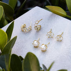 Kendra Scott Cailin 14k Gold-Plated Crystal Stud Earrings in White Crystal, Fashion Jewelry for Women