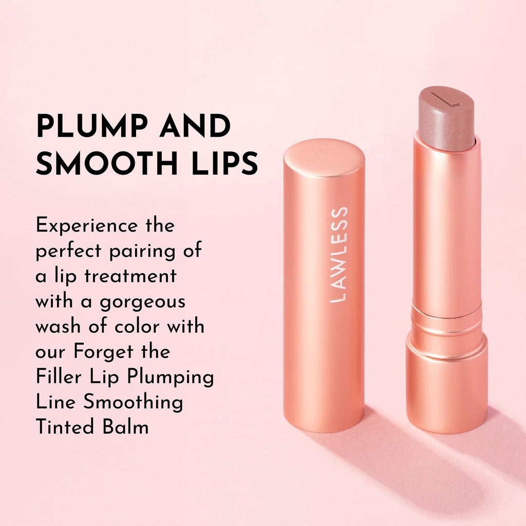Lawless Forget the Filler Lip Plumping Line Smoothing Tinted Balm - Sweetie - Premium Tinted Lip Balm with Natural Ingredients to Plump and Smooth Lips for a Firmer, Fuller Look - 0.09 oz