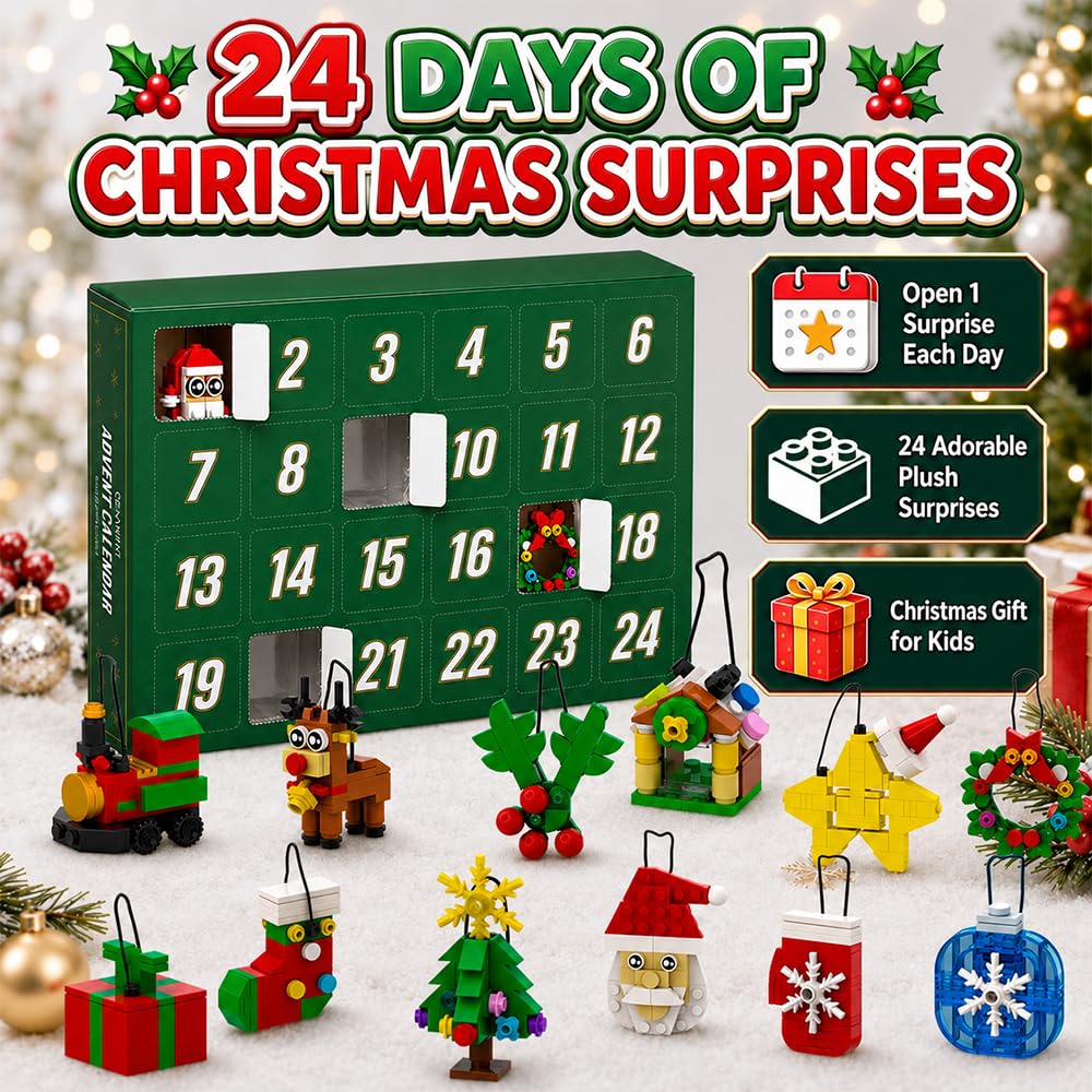 Celltestria Advent Calendar 2026 Christmas Building Ornament Toys for Kids