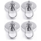 WELLZEER Magnetic Hooks 170lbs Magnet Hooks Carabiner for Hanging Refrigerator Strong Large Heavy Duty Neodymium Magnet (170LBS-4PACK)