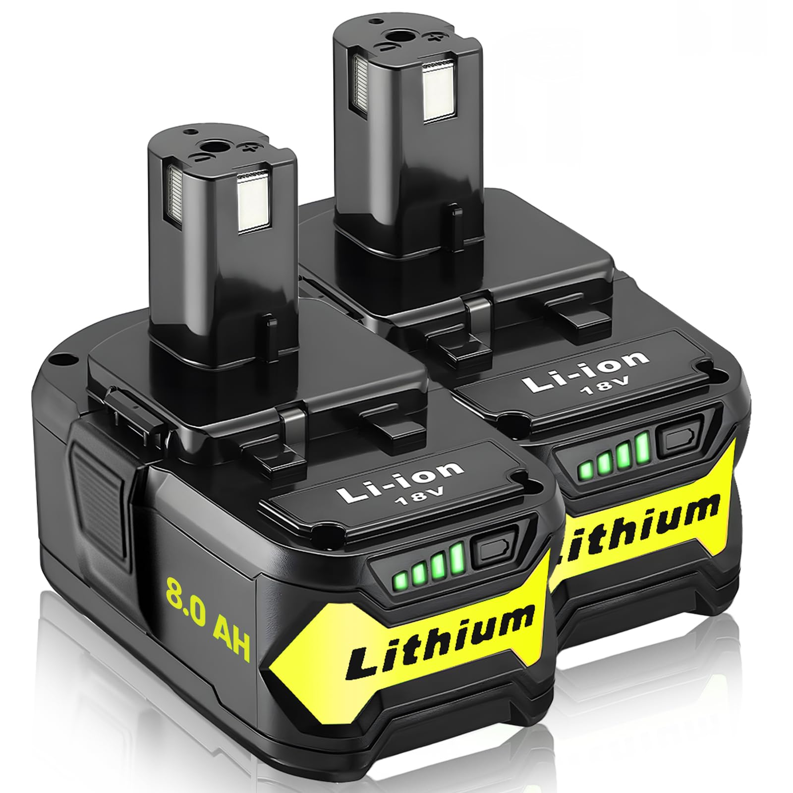 Ultraxxis 2 Packs High Capacity Replacement for Ryobi 18v Battery P108 P104 P105 P102 P103 P122 P109 Li-ION Compatible with Ryobi 18V ONE+ System Cordless Power Tools and Charger