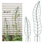 Garden Trellis Plant Support Trellis Green Leaf Trellis Garden Decoration for Climbing Vines Floral Metal Trellis Set of 2（Green）