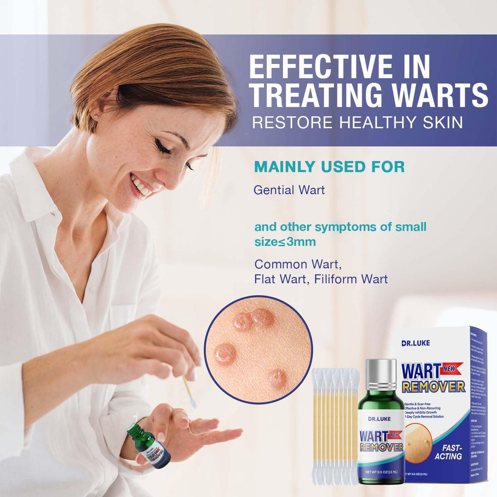 Dr. Luke Genital Wart Liquid for Men & Women Fast, Exclusive Formula Wart Products for Genital Wart, Common Wart, Filiform Wart, Flat Wart, and Tiny Wart-15 ml, 0.5, White