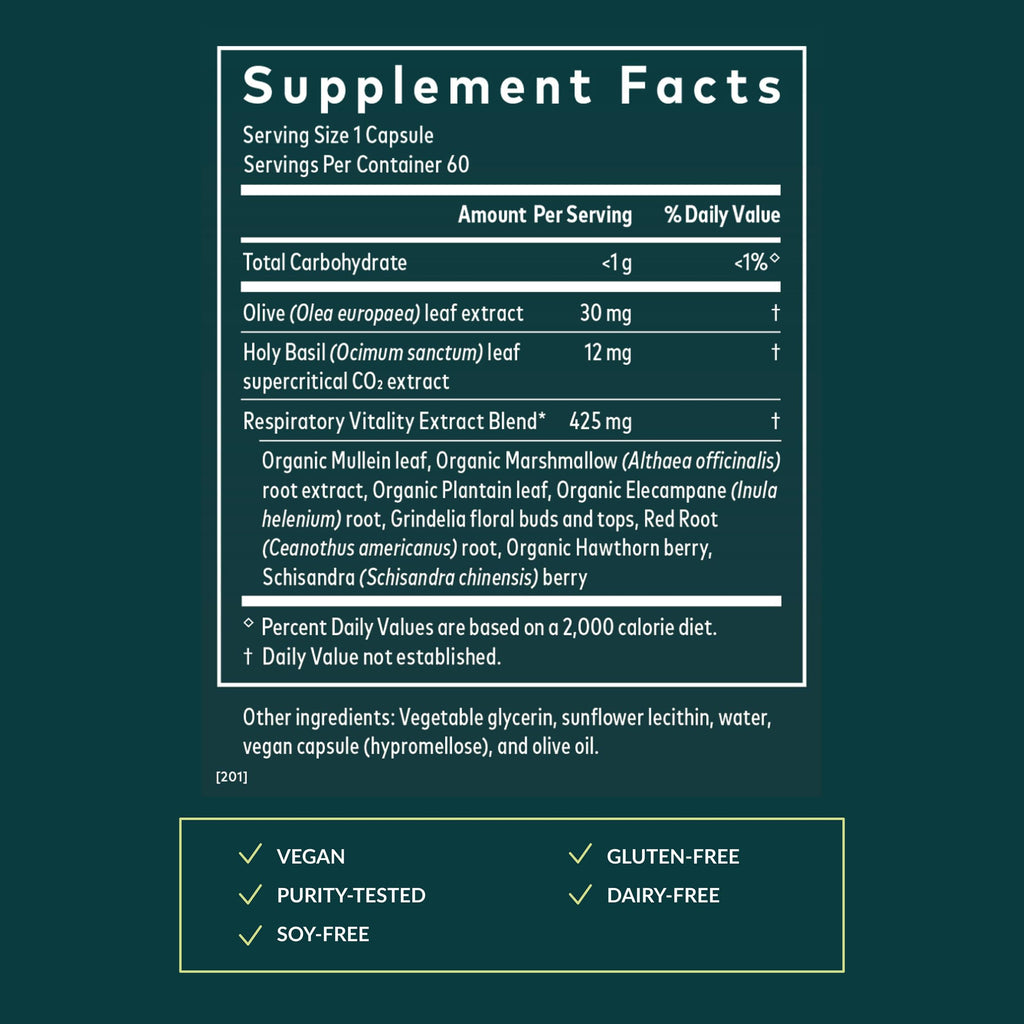 Gaia Herbs Mighty Lungs - Lung Support Supplement with Herbs Traditionally Used to Help Maintain Respiratory Health* - 60 Vegan Liquid Phyto-Caps (60 Servings)