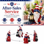 Solar Patriotic Gnome Garden Decor,9.4" Independence Day Garden Statues