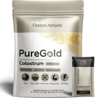 PureGold - Bovine Colostrum Powder - 100% Pure New Zealand Grass Fed, Supports Gut Health, Skin, Hair, & Immunity – Colostrum Supplement, Unflavored, 30 Travel Packets